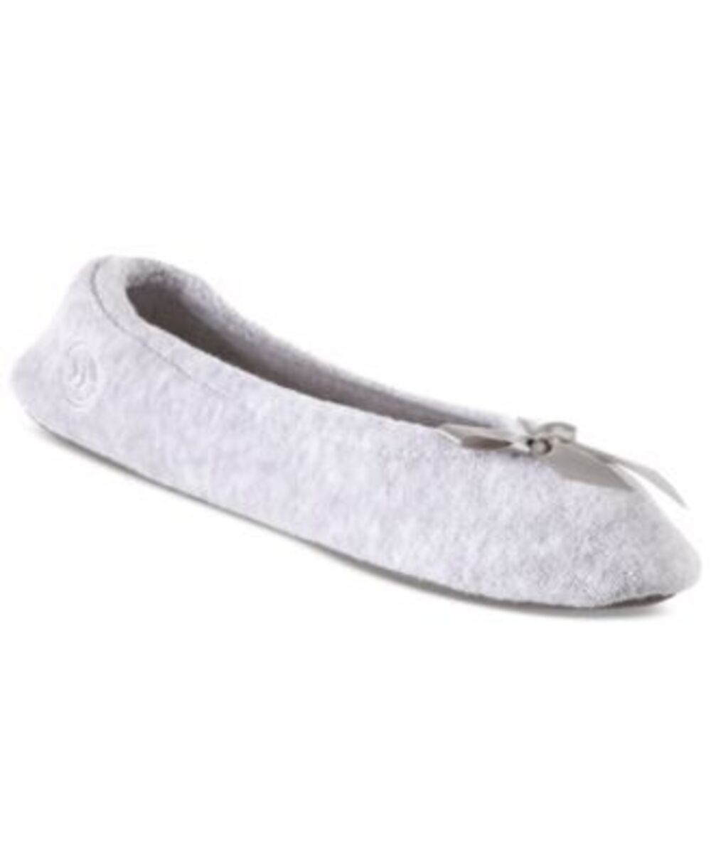 Isotoner Signature Womens Terry Ballerina Slippe Black M